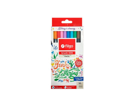 MARCADOR FILGO BRUSH 035 SURTIDO x 10 UNID.