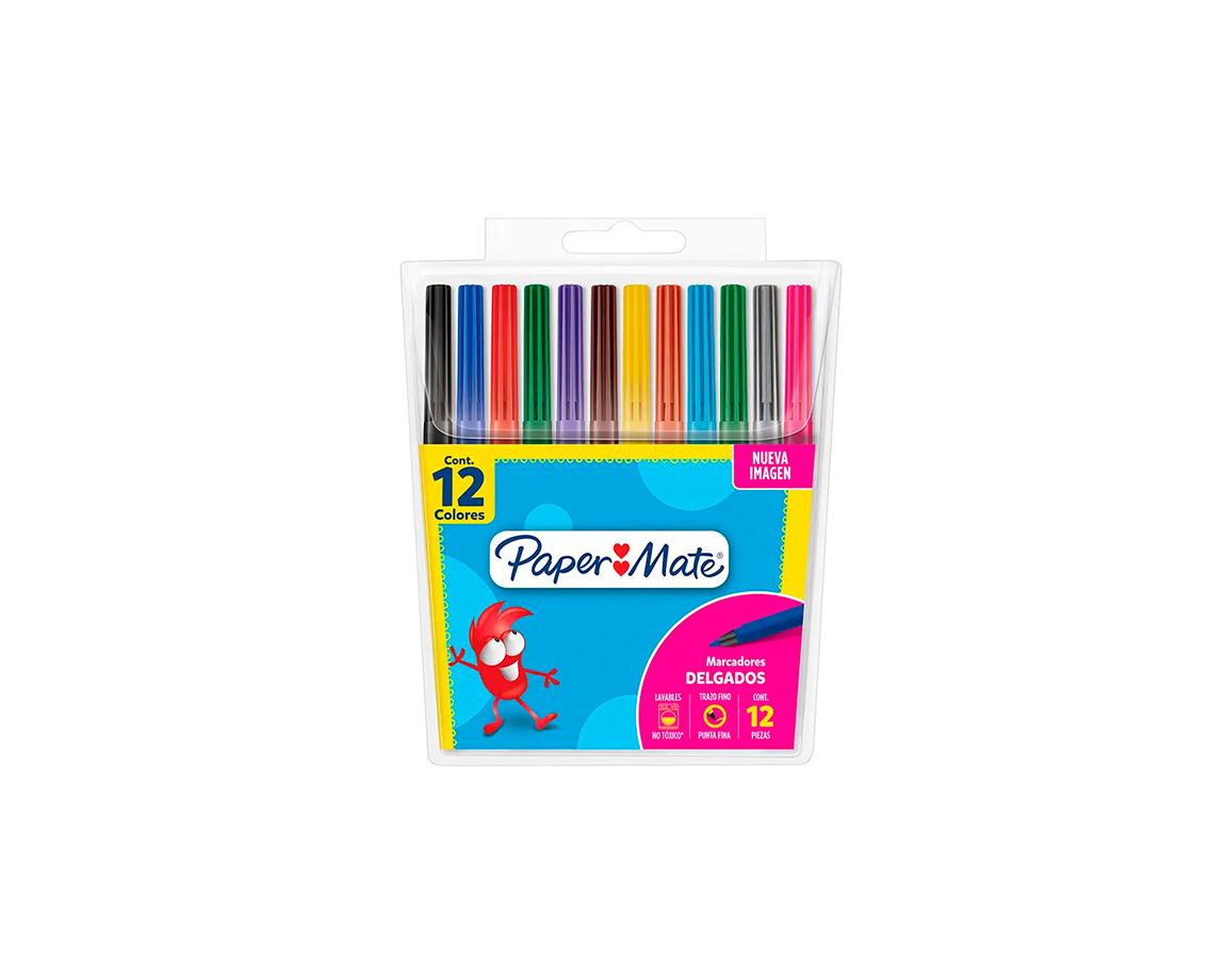 MARCADOR PAPER MATE FINO x 12 COL