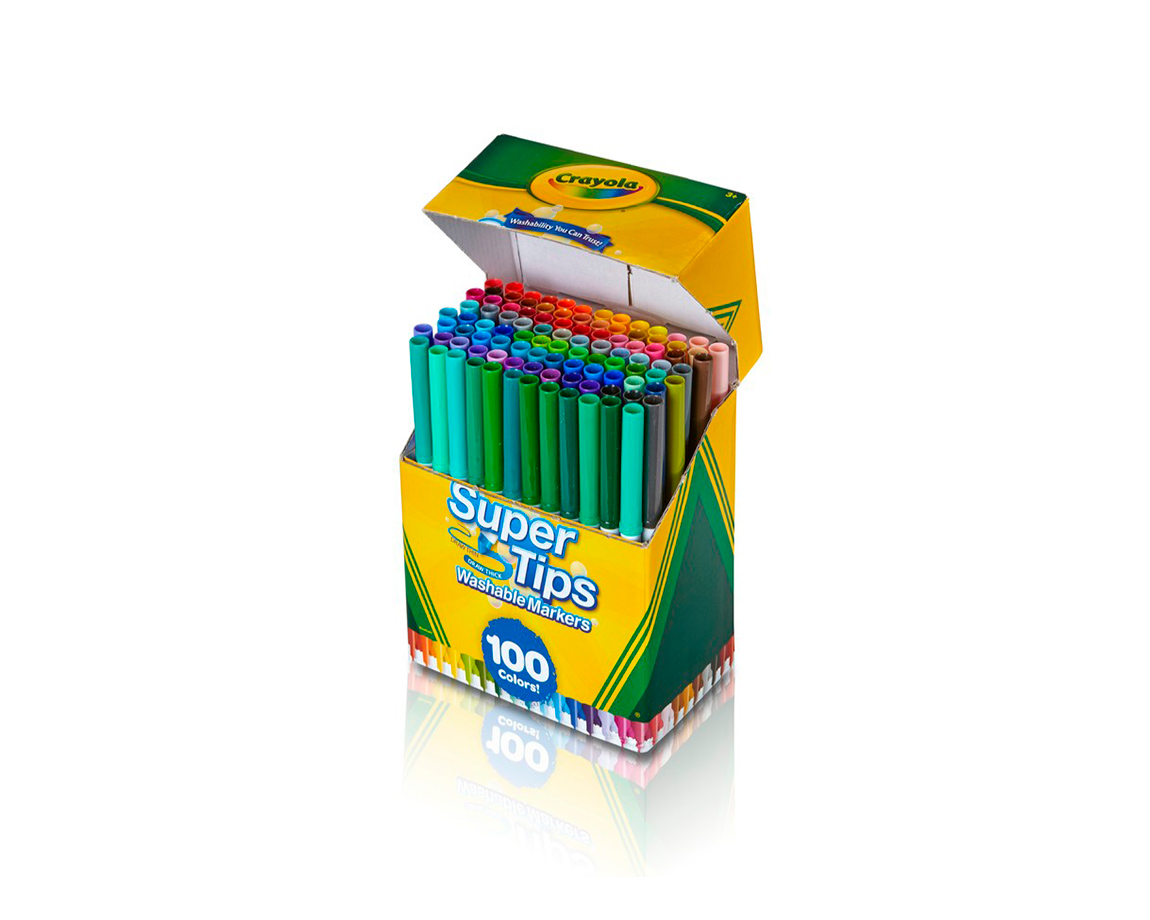 MARCADOR CRAYOLA SUPER TIPS LAVABLE x 100 U.