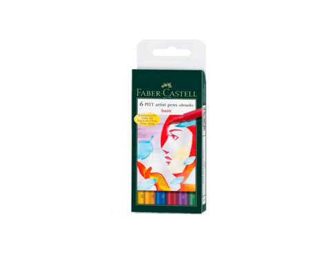 MARCADOR FABER ART PITT 167103 ARTIST PENS P/PINCEL x 6 U. BASIC
