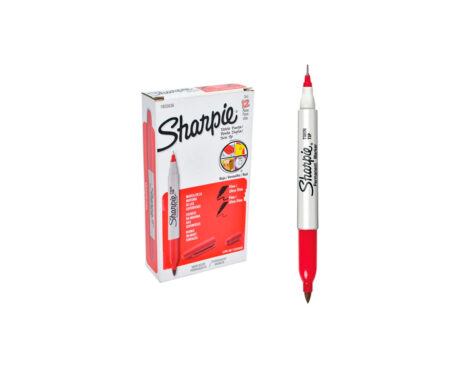 MARCADOR SHARPIE TWIN TIP x 12 UNID. ROJO