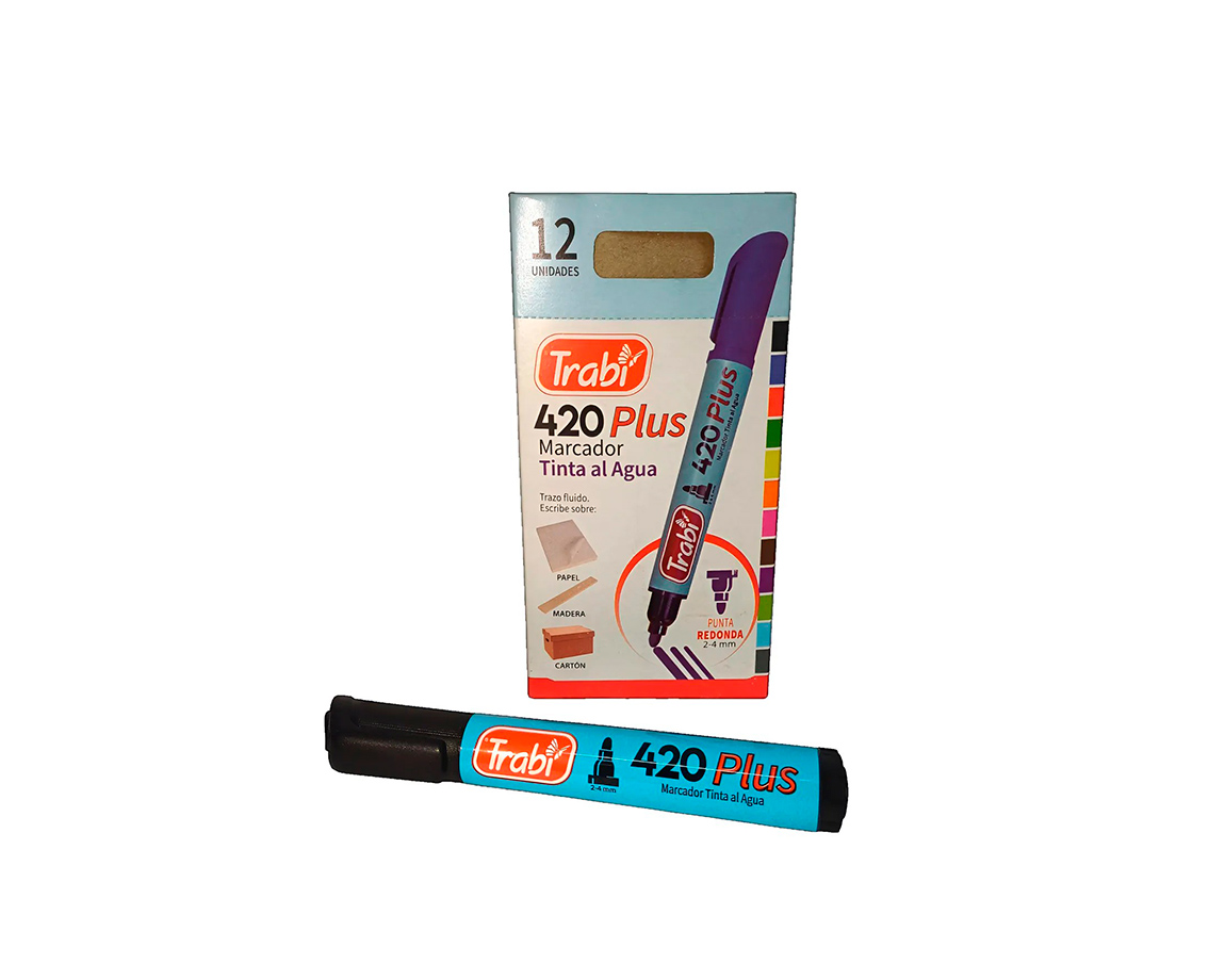 MARCADOR TRABI 420 NEGRO AL AGUA P/RED