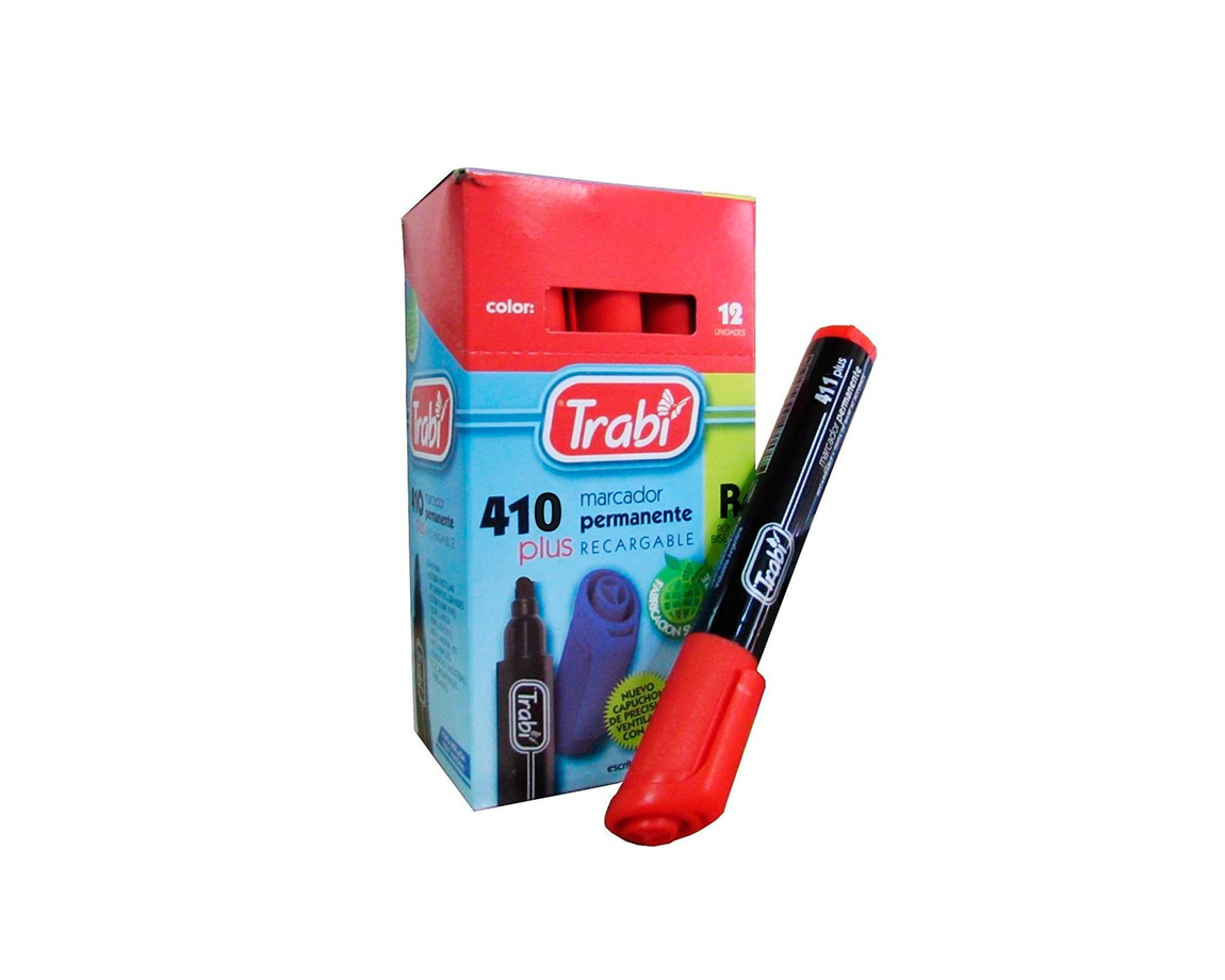 MARCADOR TRABI 410 ROJO PERMA P/BISE
