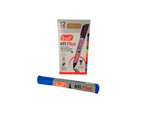 MARCADOR TRABI 411 AZUL PERMA P/RED