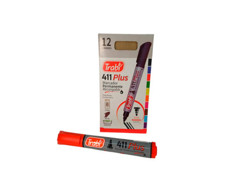 MARCADOR TRABI 411 ROJO PERMA P/RED