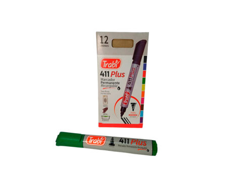 MARCADOR TRABI 411 VERDE PERMA P/RED
