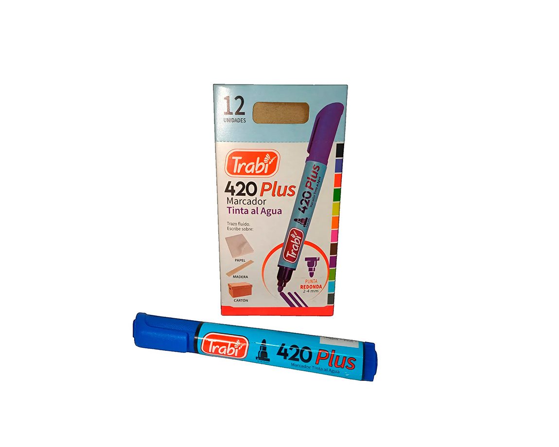 MARCADOR TRABI 420 AZUL AL AGUA P/RED