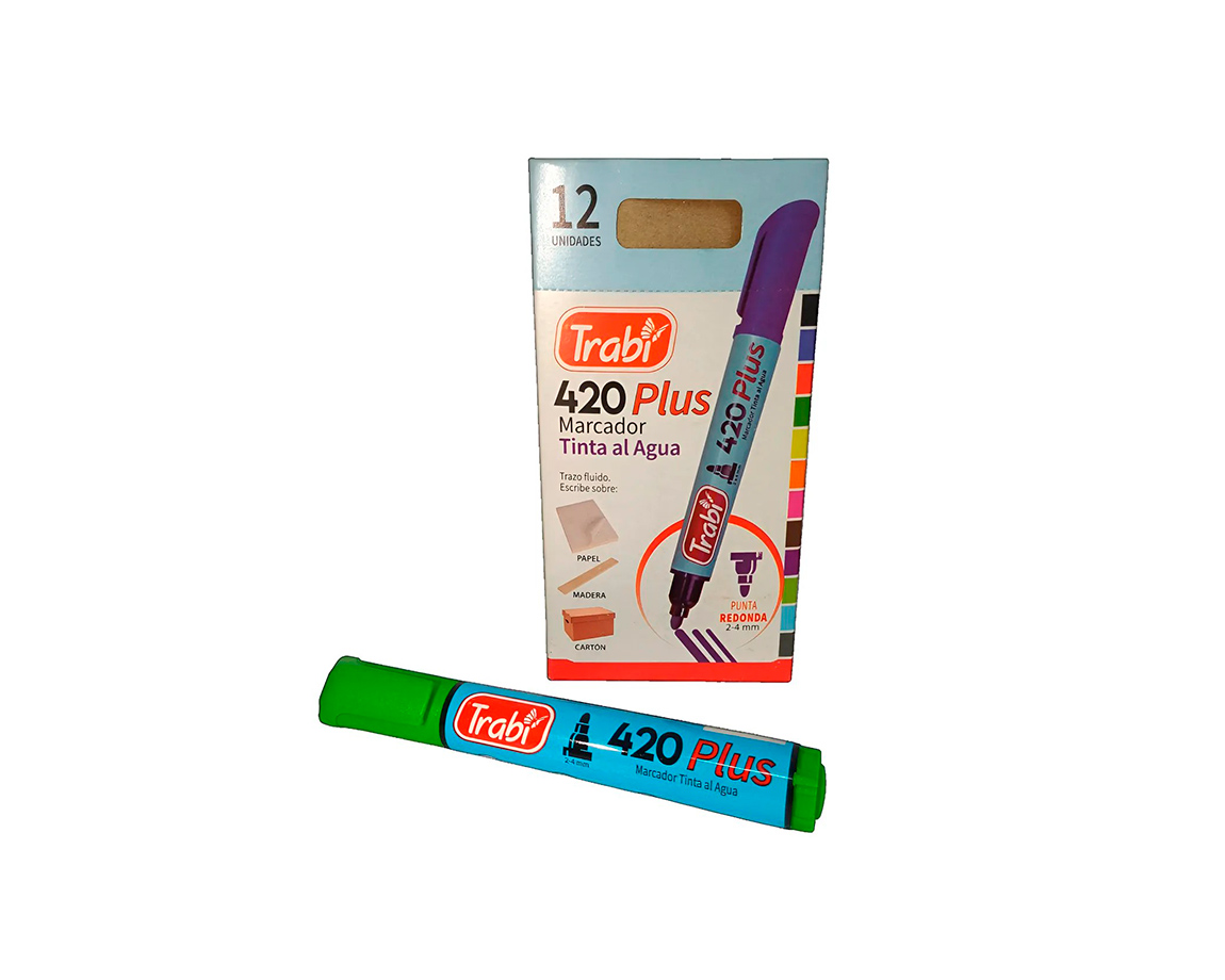 MARCADOR TRABI 420 VERDE MANZANA AL AGUA P/RED