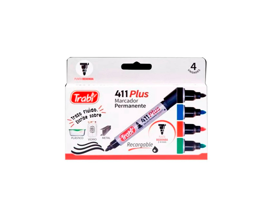 MARCADOR TRABI 411 PERMA P/RED BLIS x 4 UNID.