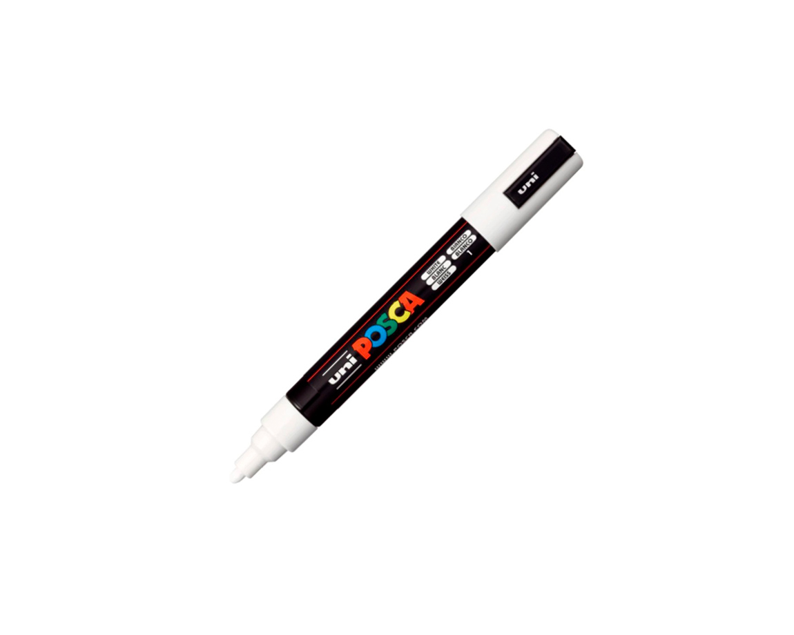 MARCADOR UNI POSCA PC-5M P. GRUESA x U. BLANCO