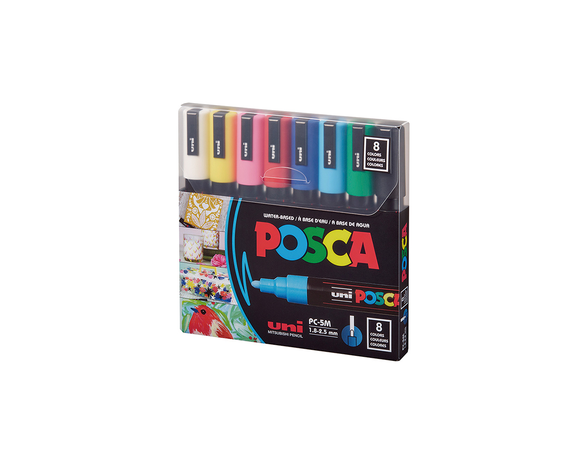 MARCADOR UNI POSCA PC-5M P. GRUESA x 8 U.