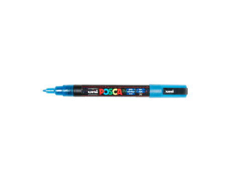 MARCADOR UNI POSCA PC-3M P. MED. GLITTER TURQUESA