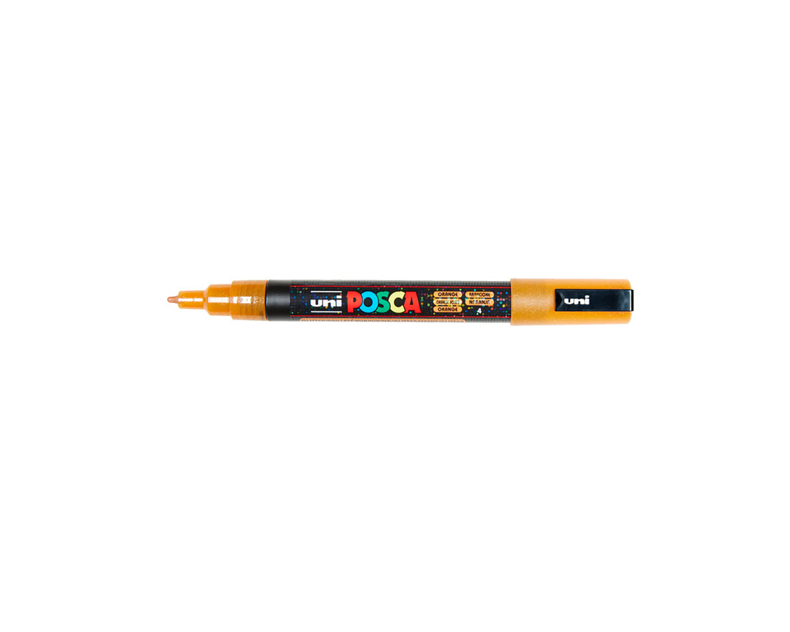 MARCADOR UNI POSCA PC-3M P. MED. GLITTER NARANJA