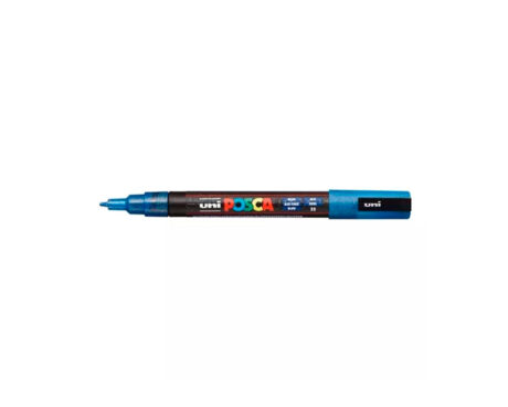 MARCADOR UNI POSCA PC-3M P. MED. GLITTER AZUL