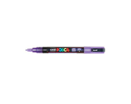 MARCADOR UNI POSCA PC-3M P. MED. GLITTER VIOLETA