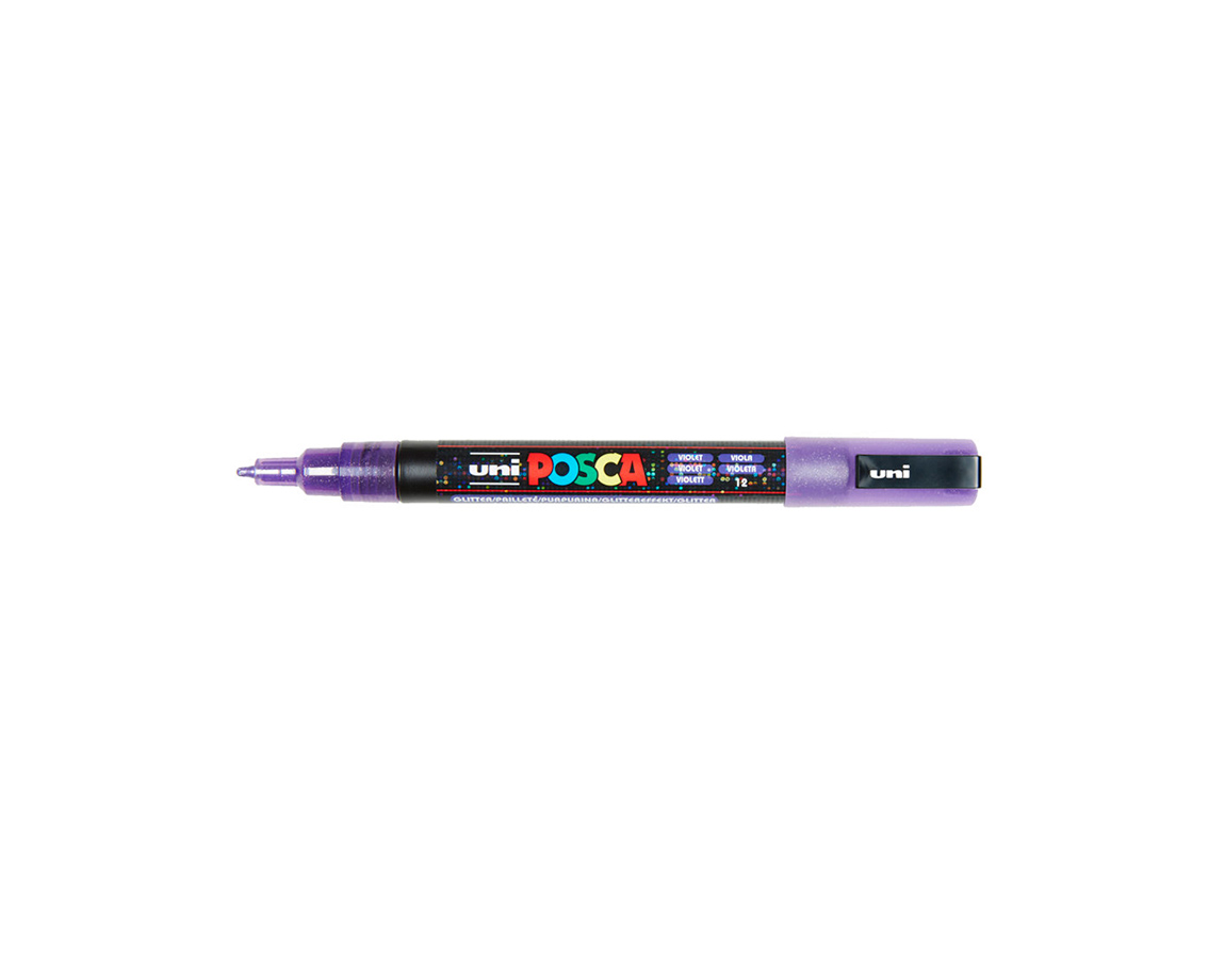 MARCADOR UNI POSCA PC-3M P. MED. GLITTER VIOLETA