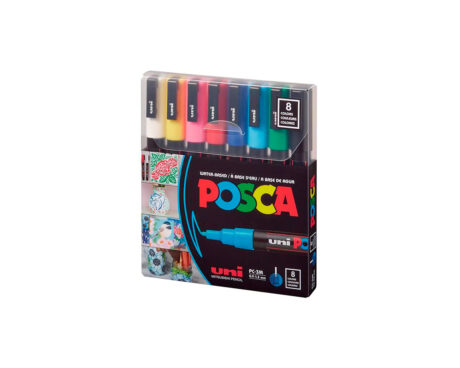 MARCADOR UNI POSCA PC-3M P. MED. SOFT x 8 UNID.
