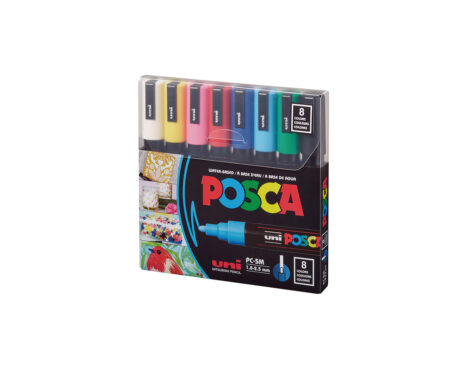 MARCADOR UNI POSCA PC-5M P. GRUESA SOFT x 8 UNID.
