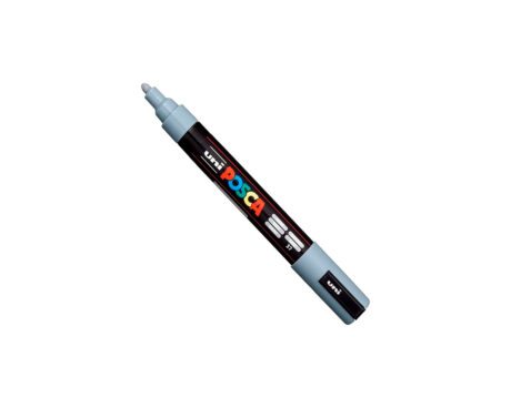 MARCADOR UNI POSCA PC-5M P. GRUESA x U. GRIS PROF.