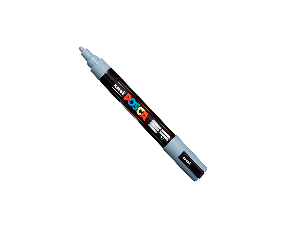 MARCADOR UNI POSCA PC-5M P. GRUESA x U. GRIS PROF.