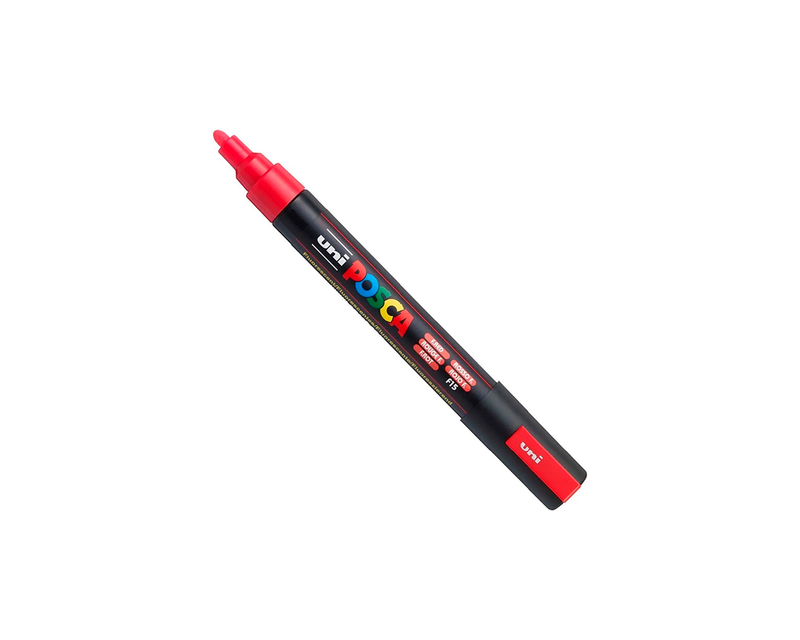 MARCADOR UNI POSCA PC-5M P. GRUESA x U. ROJO RUBI