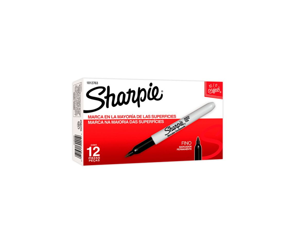 MICROFIBRA SHARPIE PERM  UF P/METAL NEGRO x 12u.