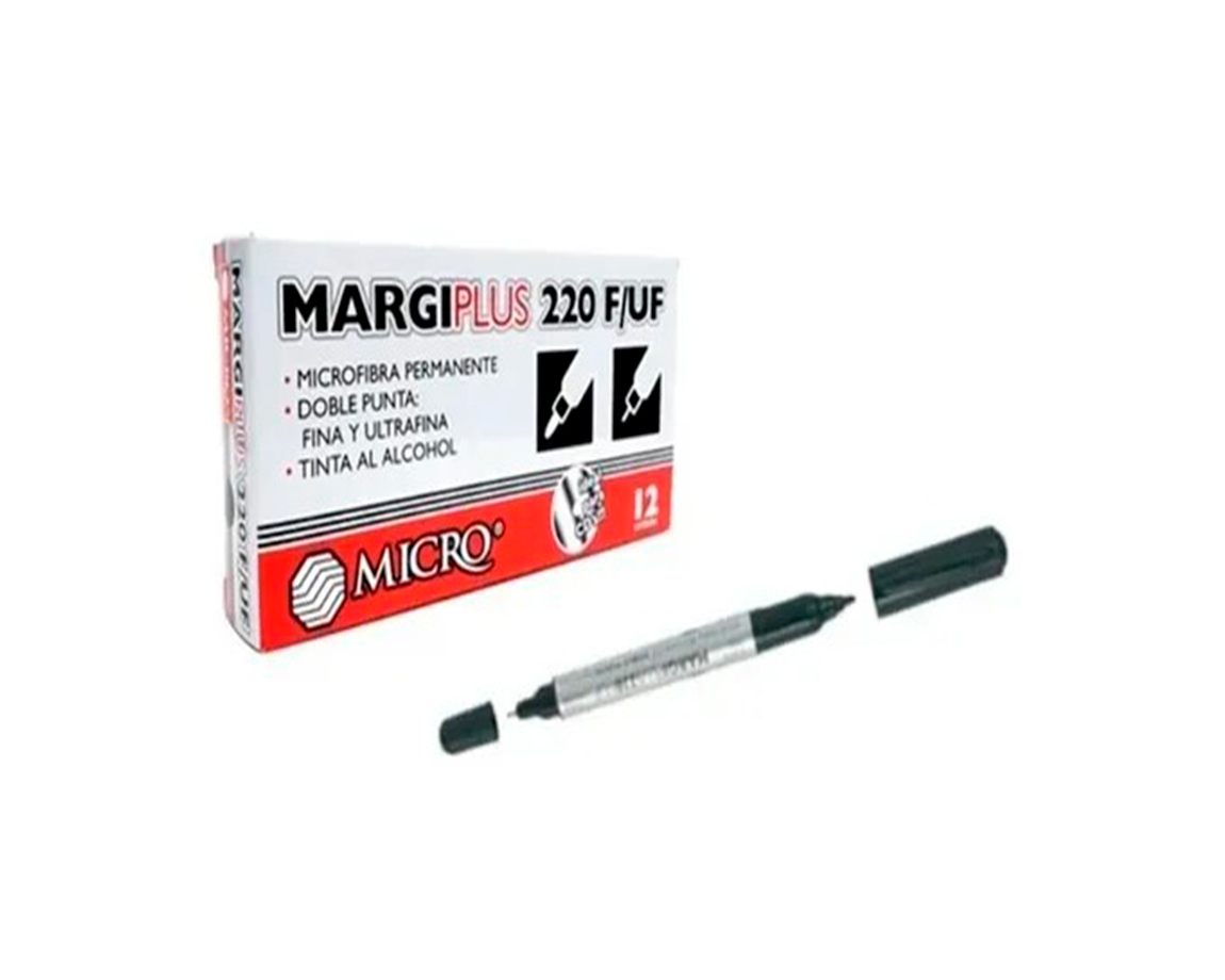 MICROFIBRA MARGI 220 FUF PERMAN 2 PUNTAS x 12 U. NEGRO