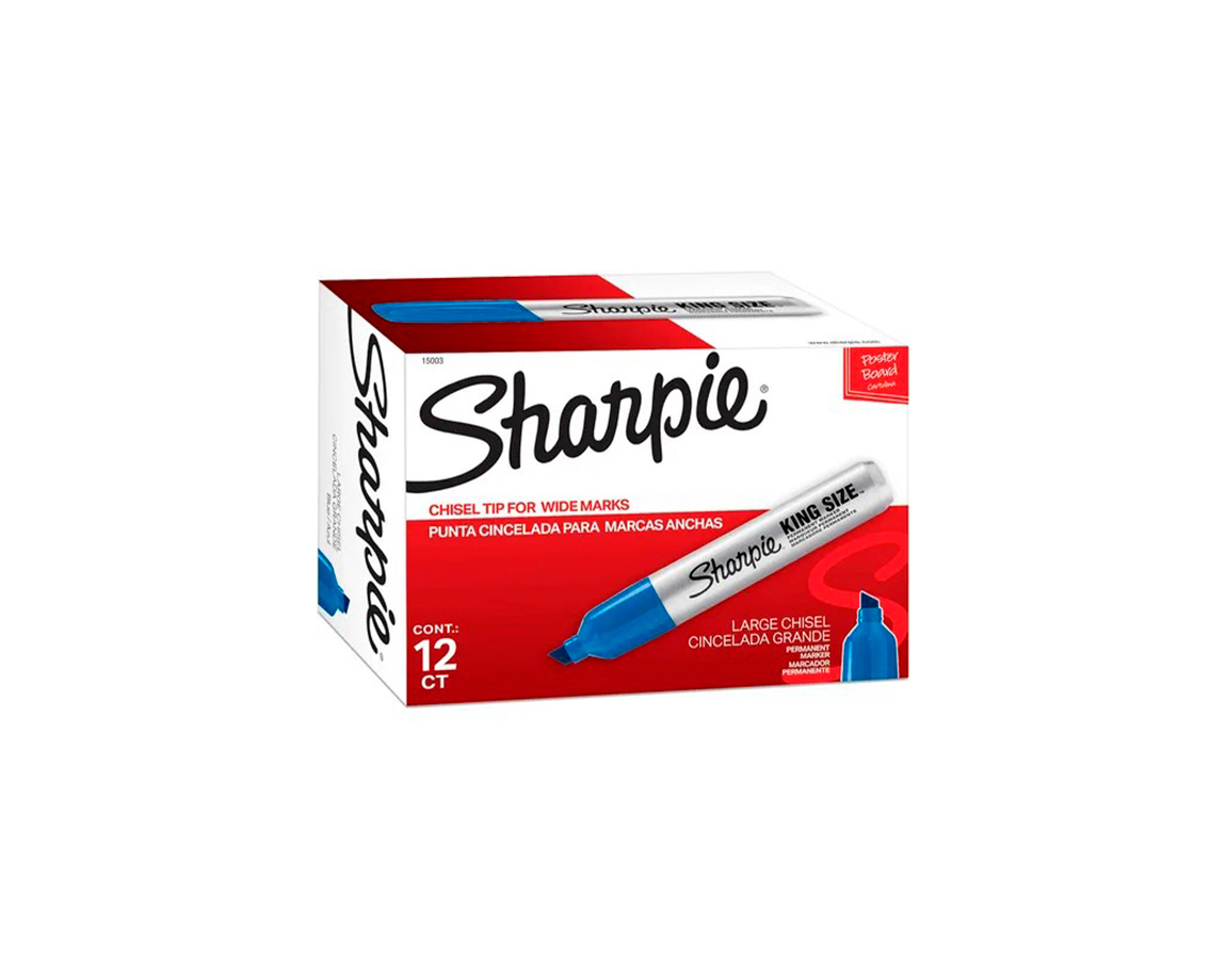 MICROFIBRA SHARPIE PERM  UF P/METAL AZUL x 12 U.