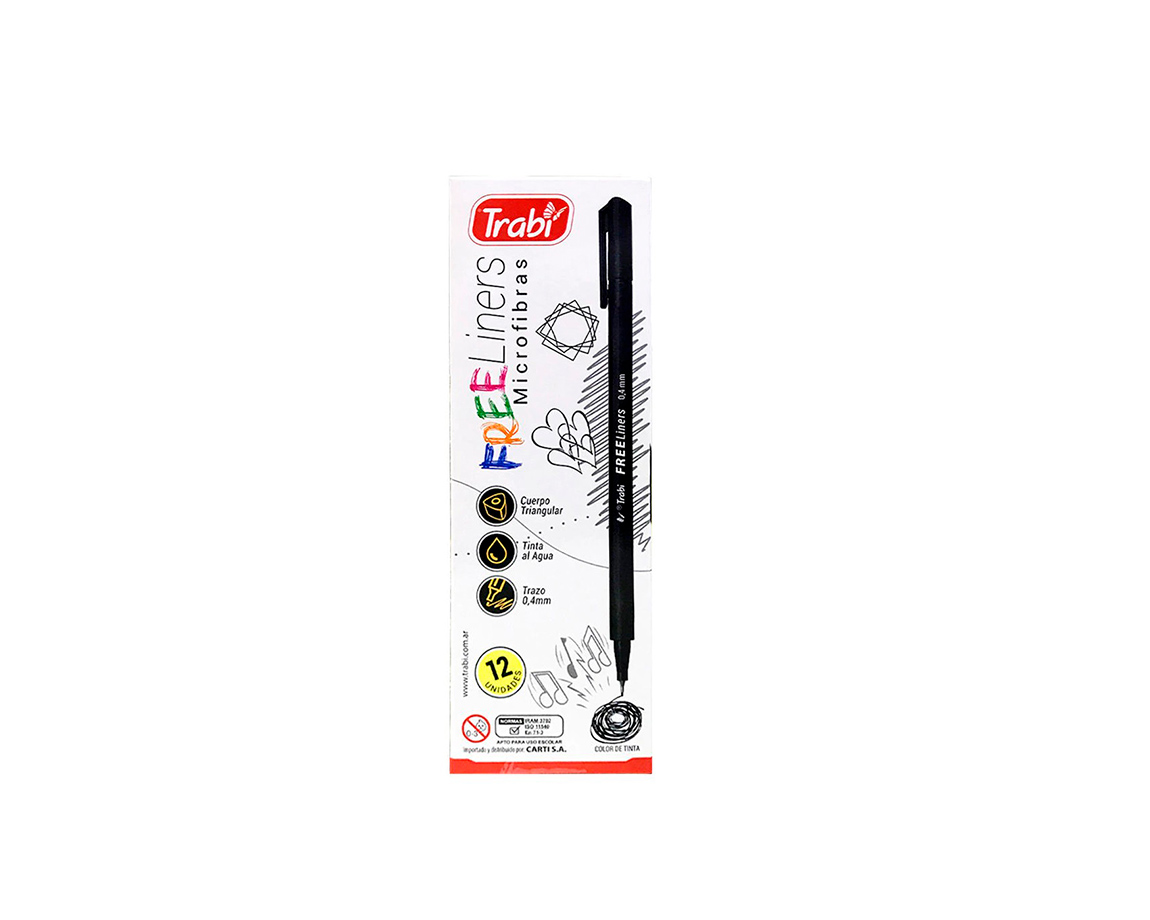 MICROFIBRA TRABI FREE LINERS P/METAL x 12 U. NEGRO