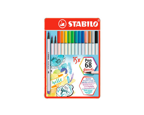 MARCADOR STABILO PEN 68 x 15 UNID. BRUSH LATA (568/15-32)