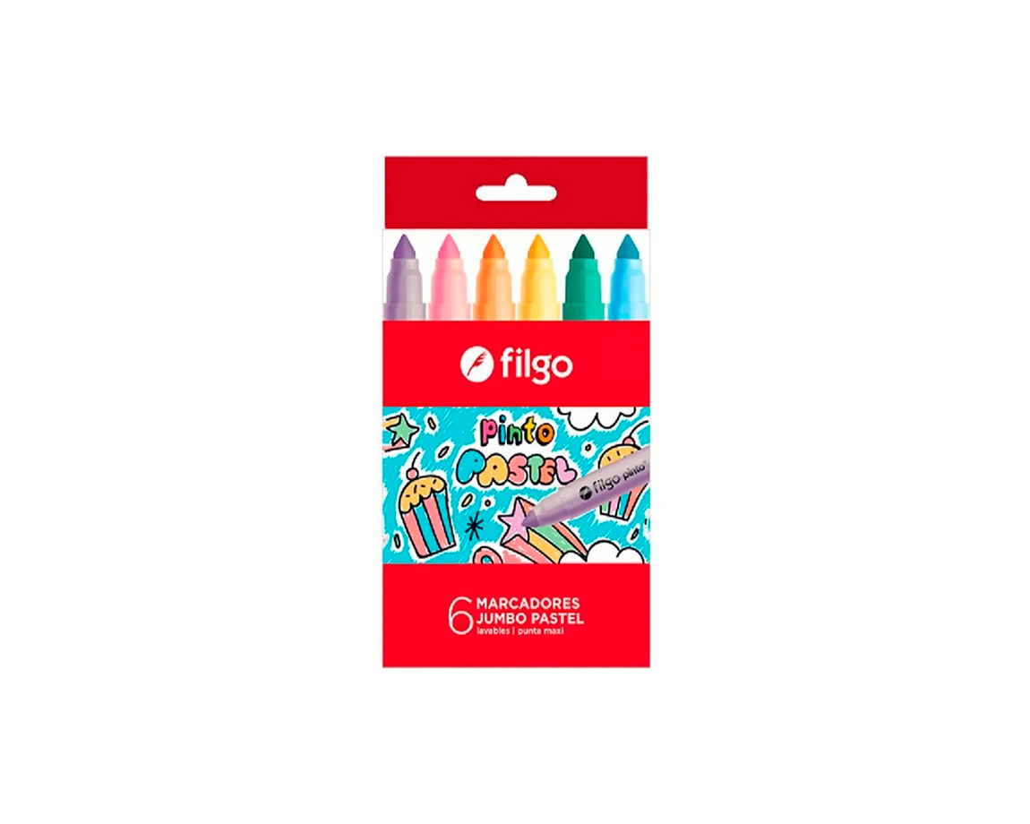 MARCADOR FILGO PINTO x  6 U. JUMBO PASTEL
