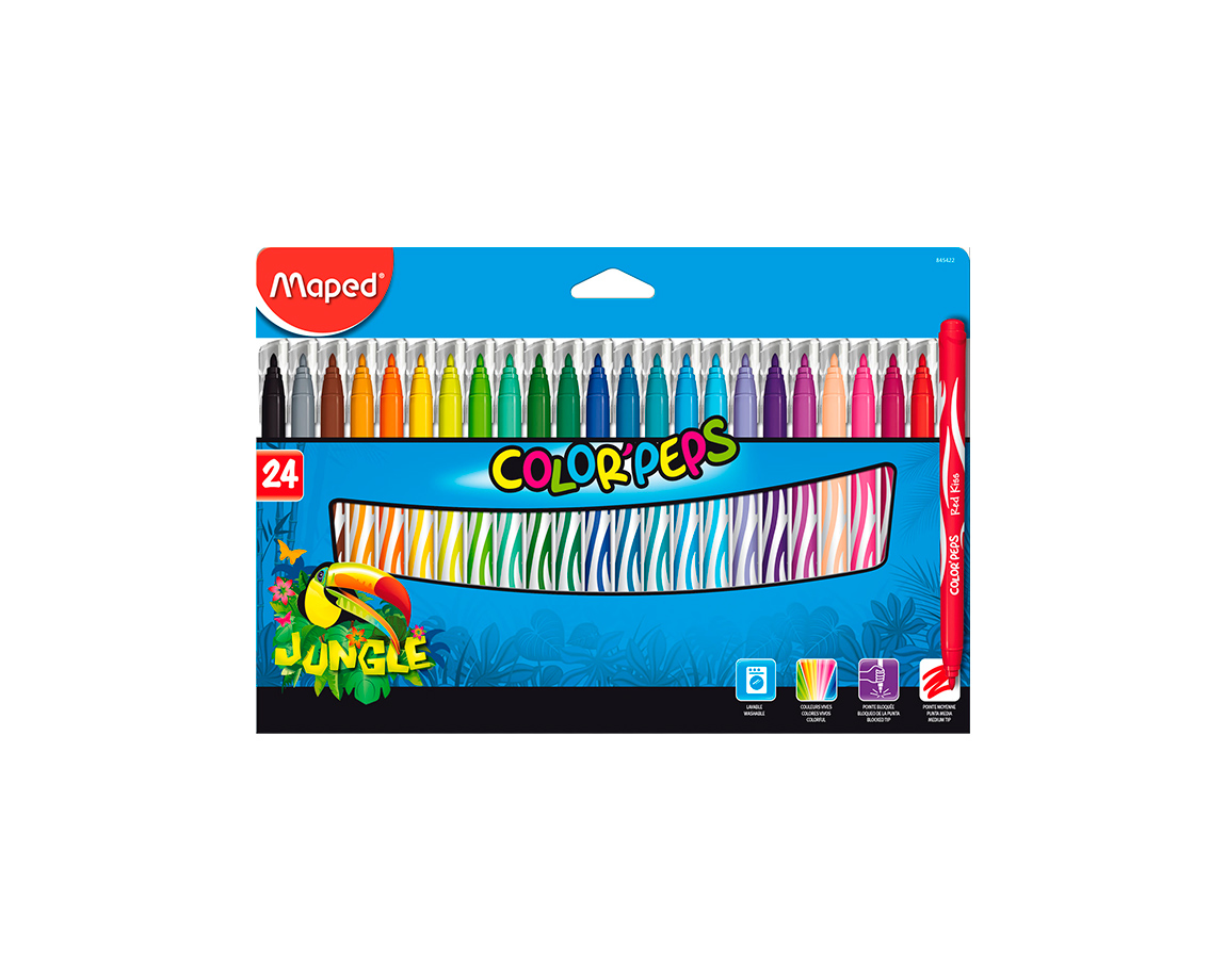 MARCADOR MAPED JUNGLE x 24 U.