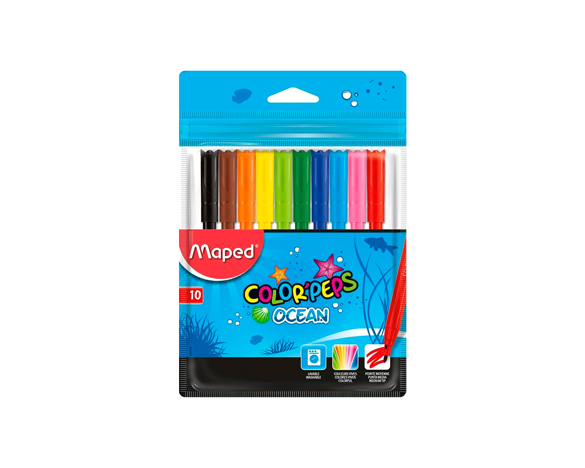 MARCADOR MAPED COLOR PEPS OCEAN x 10 U.