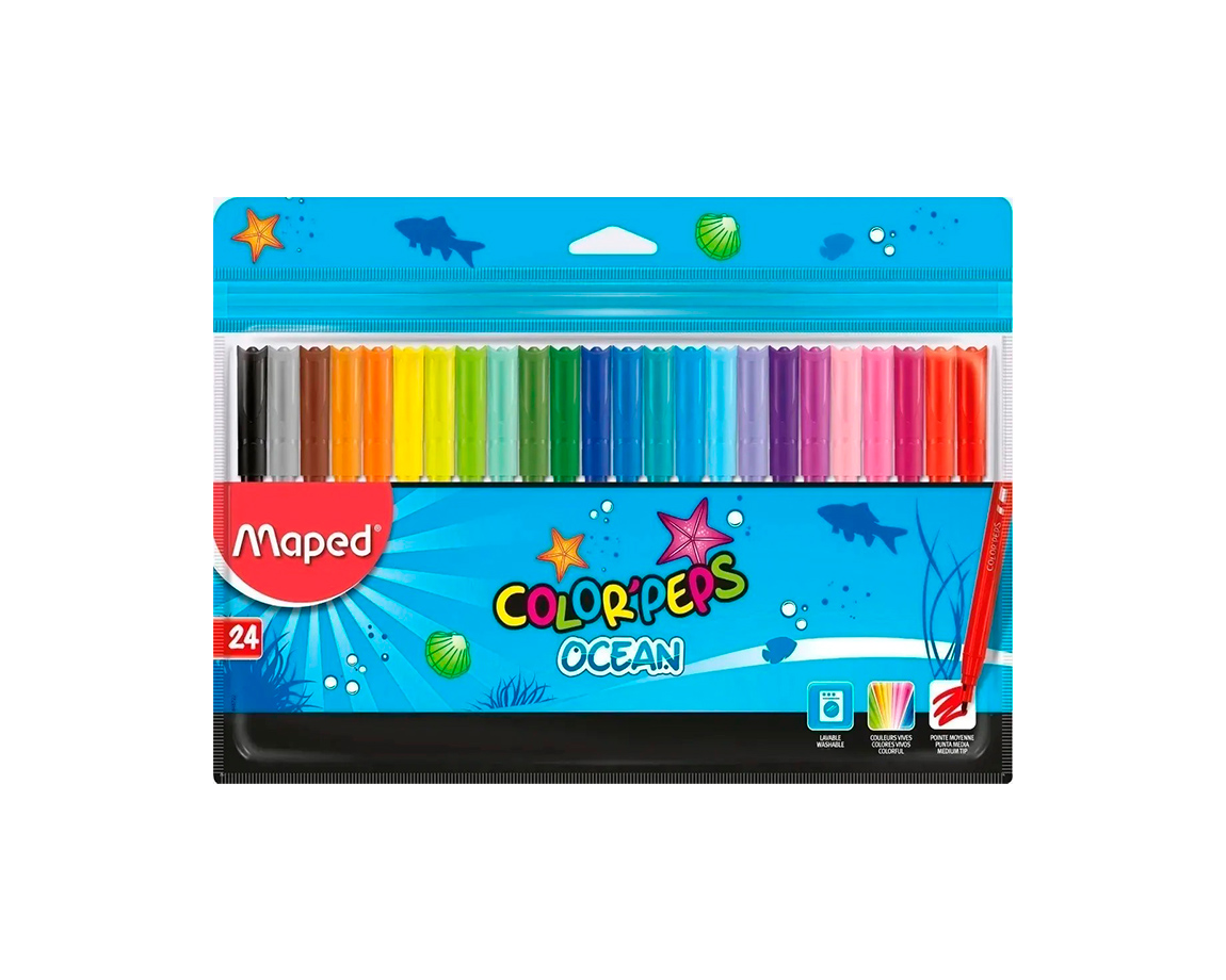 MARCADOR MAPED COLOR PEPS OCEAN x 24 U.