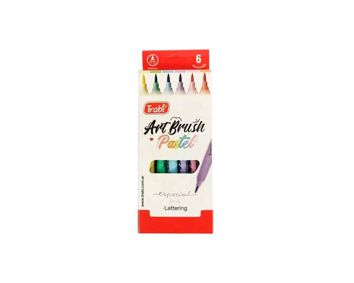 MARCADOR TRABI ART BRUSH PASTEL ESTUCHE x 6 U.