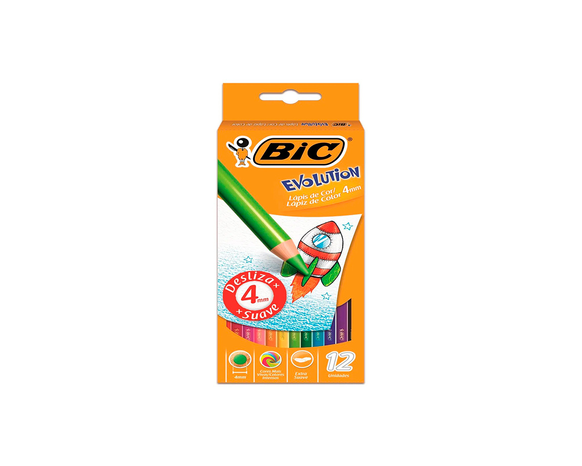 PINTURITAS BIC EVOLUTION x12 COL L 4MM