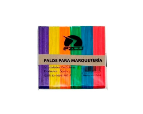 PALITOS PARA HELADOS EZCO COLOR  x 50 U (MAQUETERIA)
