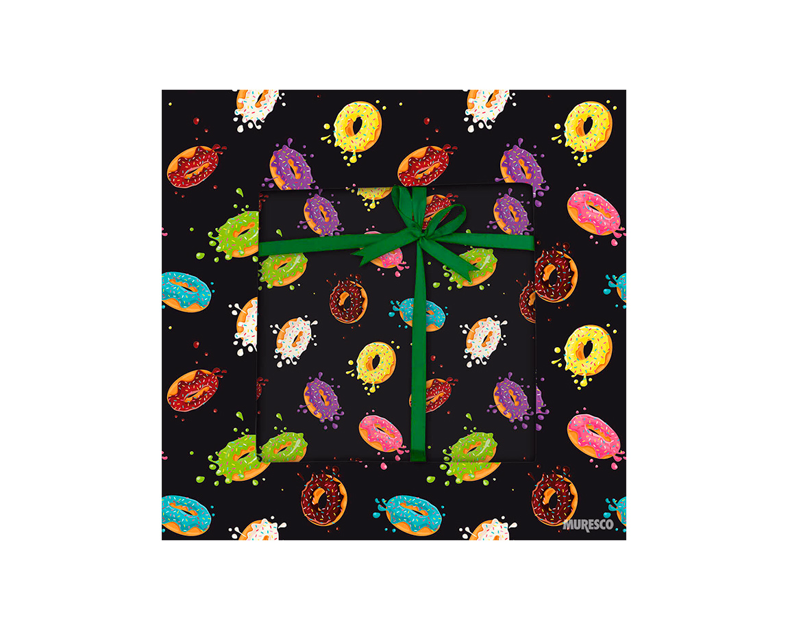 PAPEL BOBINA MURESCO 60x200 -3601-1- DONUTS NEG.