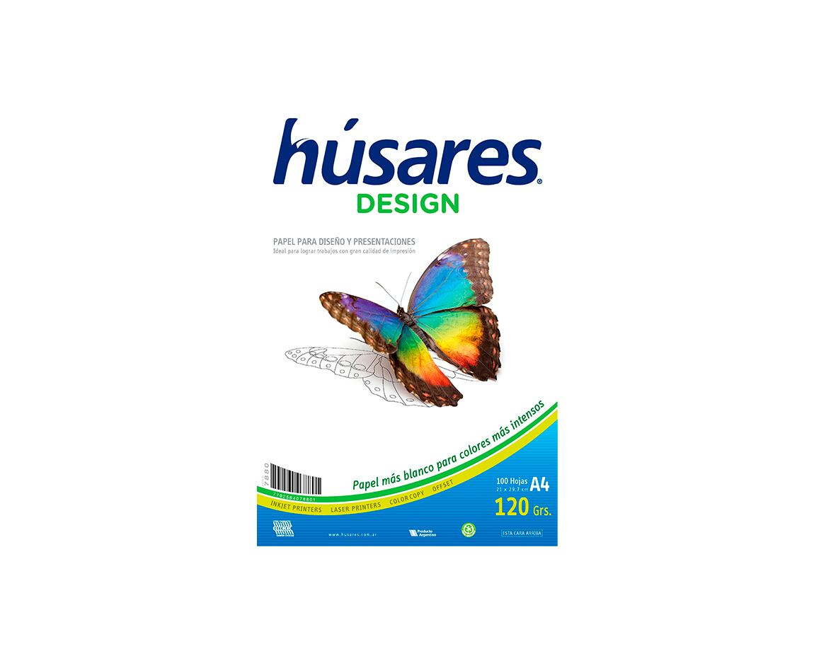 PAPEL RESMA HUSARES DESIGN 78801 A4 120 GS 100hjs