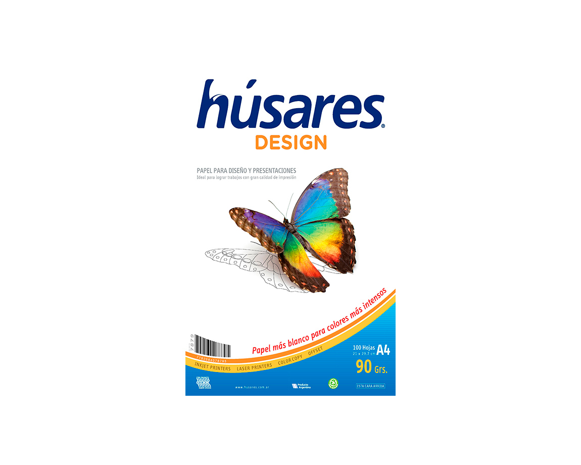 PAPEL RESMA HUSARES DESIGN 7879 A4 90 GS 100 HOJAS