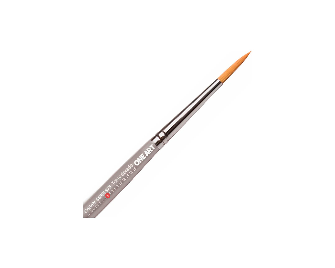 PINCEL CASAN S-975 Nro  3 TORAY DORADO x 3 u. REDONDO