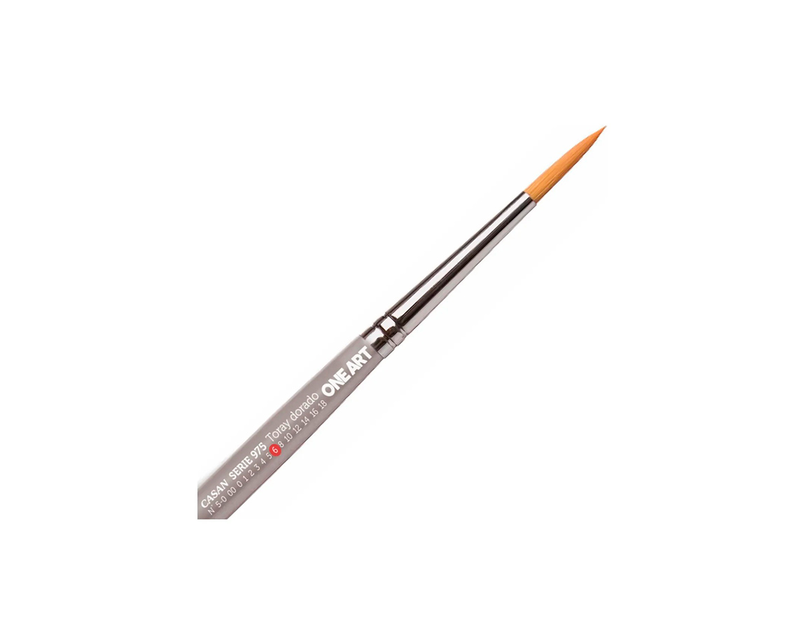 PINCEL CASAN S-975 Nro  6 TORAY DORADO x 3 u. REDONDO
