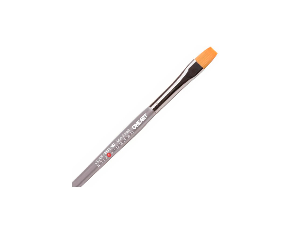 PINCEL CASAN S-981 Nro  4 TORAY DORADO x 3 u. CHATO