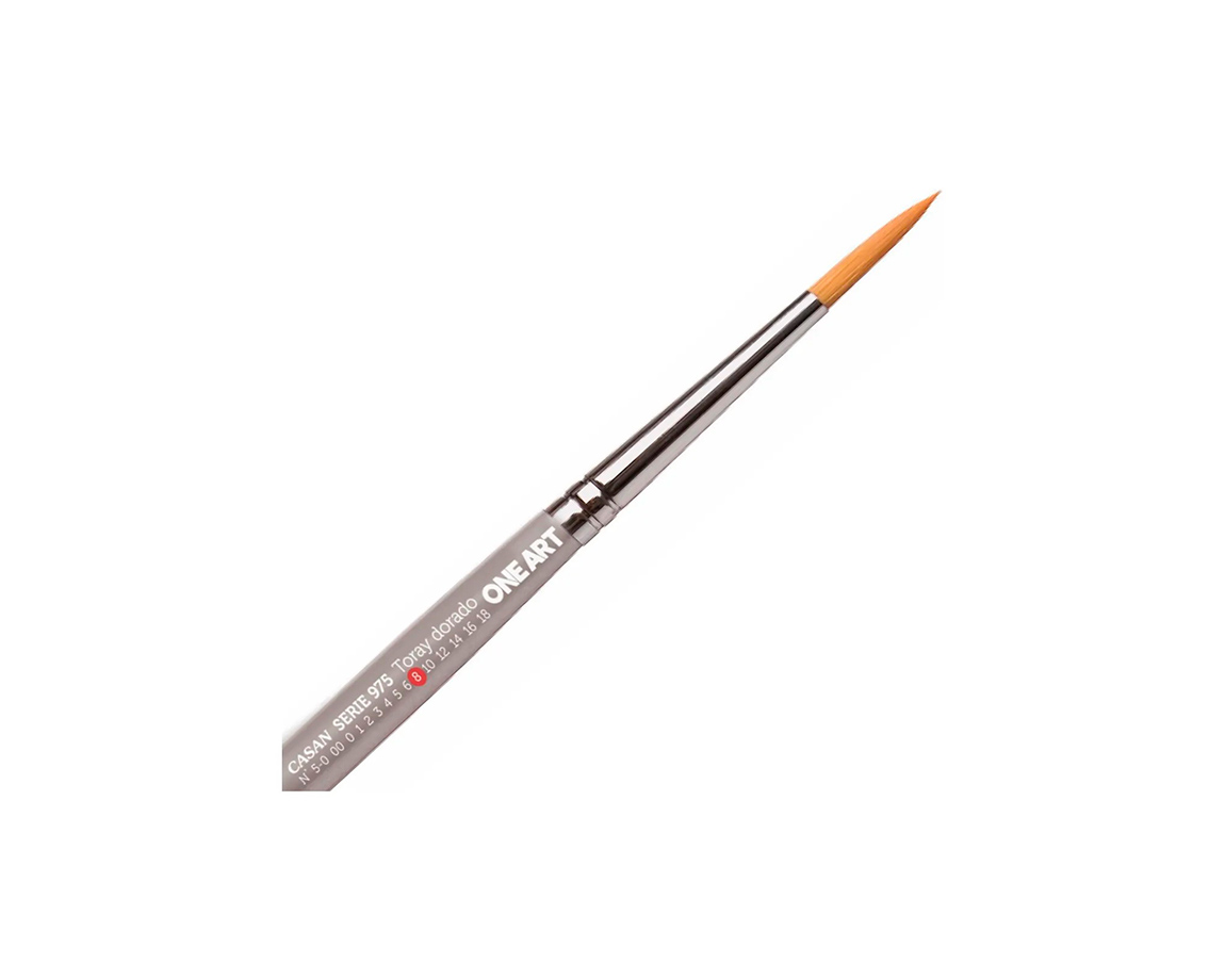 PINCEL CASAN S-975 Nro  8 TORAY DORADO x 3 u. REDONDO