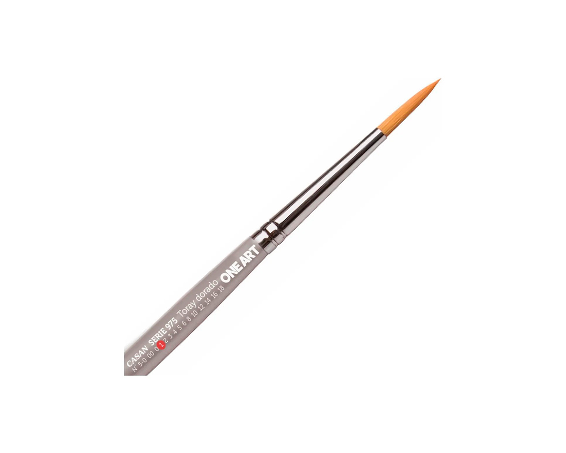 PINCEL CASAN S-975 Nro  1 TORAY DORADO x 3 u. REDONDO