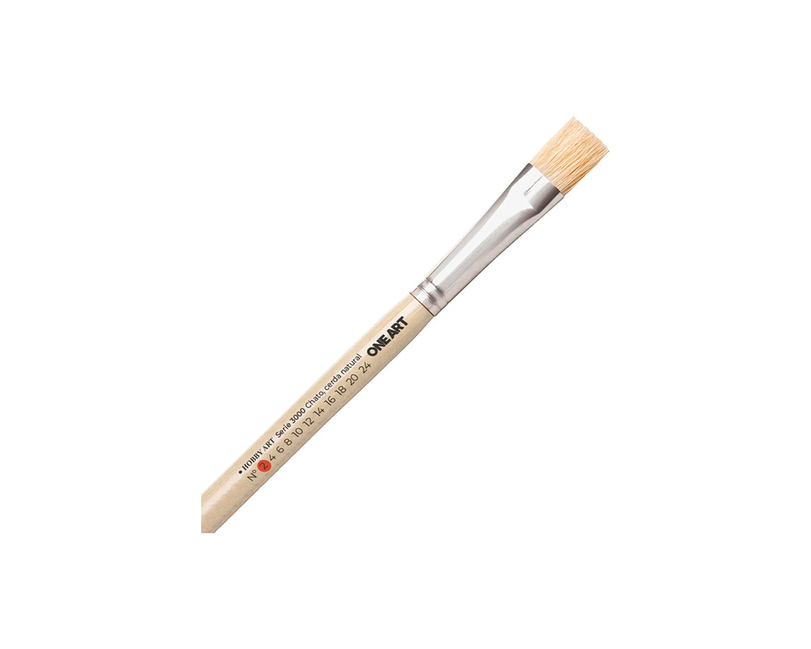 PINCEL HOBBY S-3000 Nro  2 CERDA CHATO x 6 U.