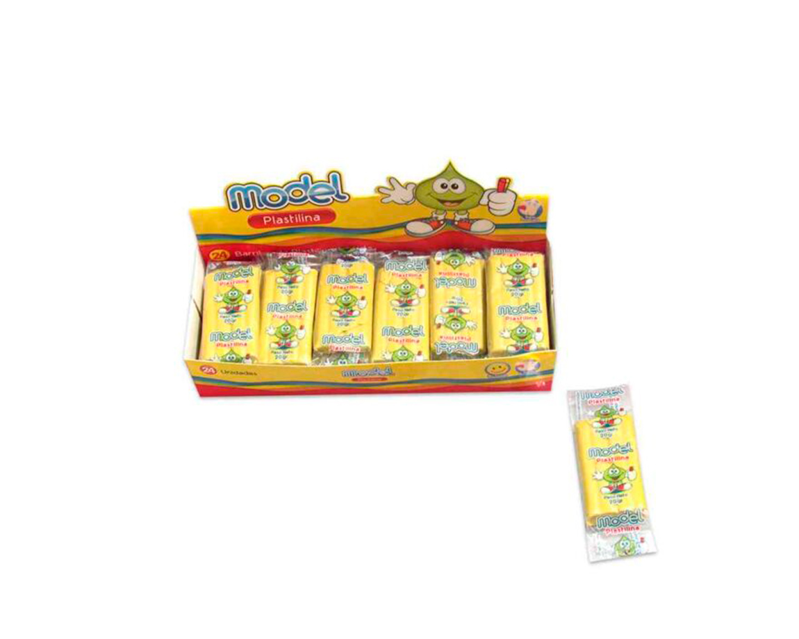 PLASTILINA MODEL CAJA x24 BARRAS AMARILLO