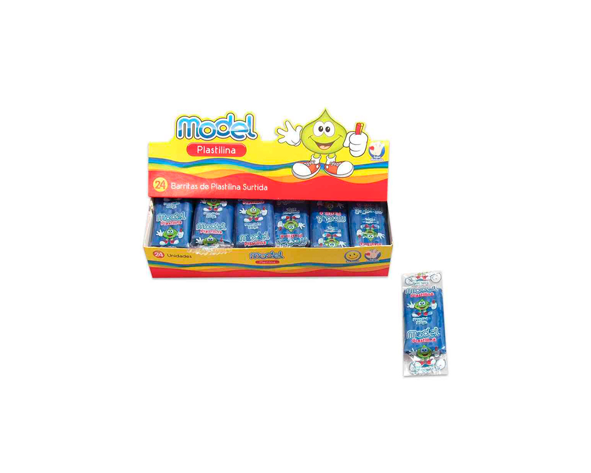 PLASTILINA MODEL CAJA x24 BARRAS AZUL
