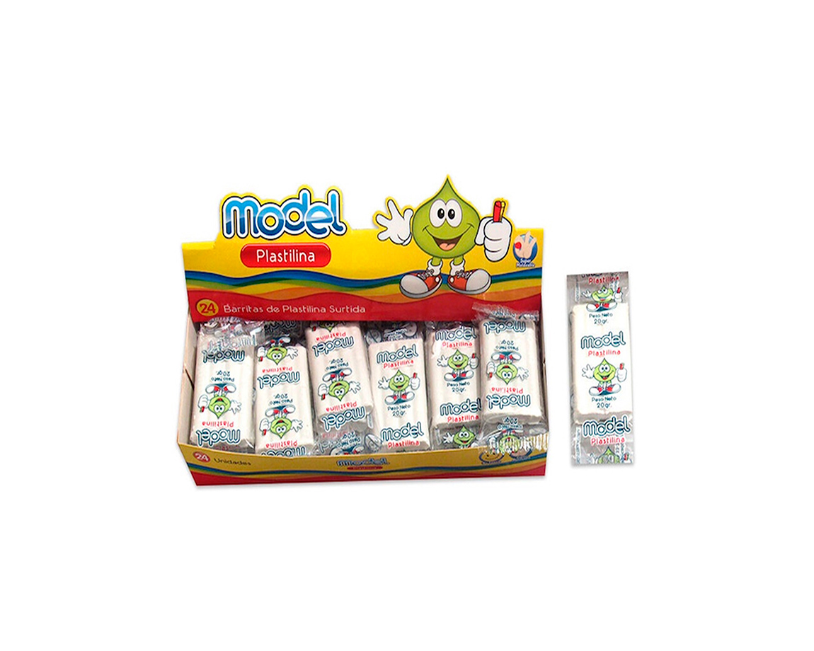 PLASTILINA MODEL CAJA x24 BARRAS BLANCO