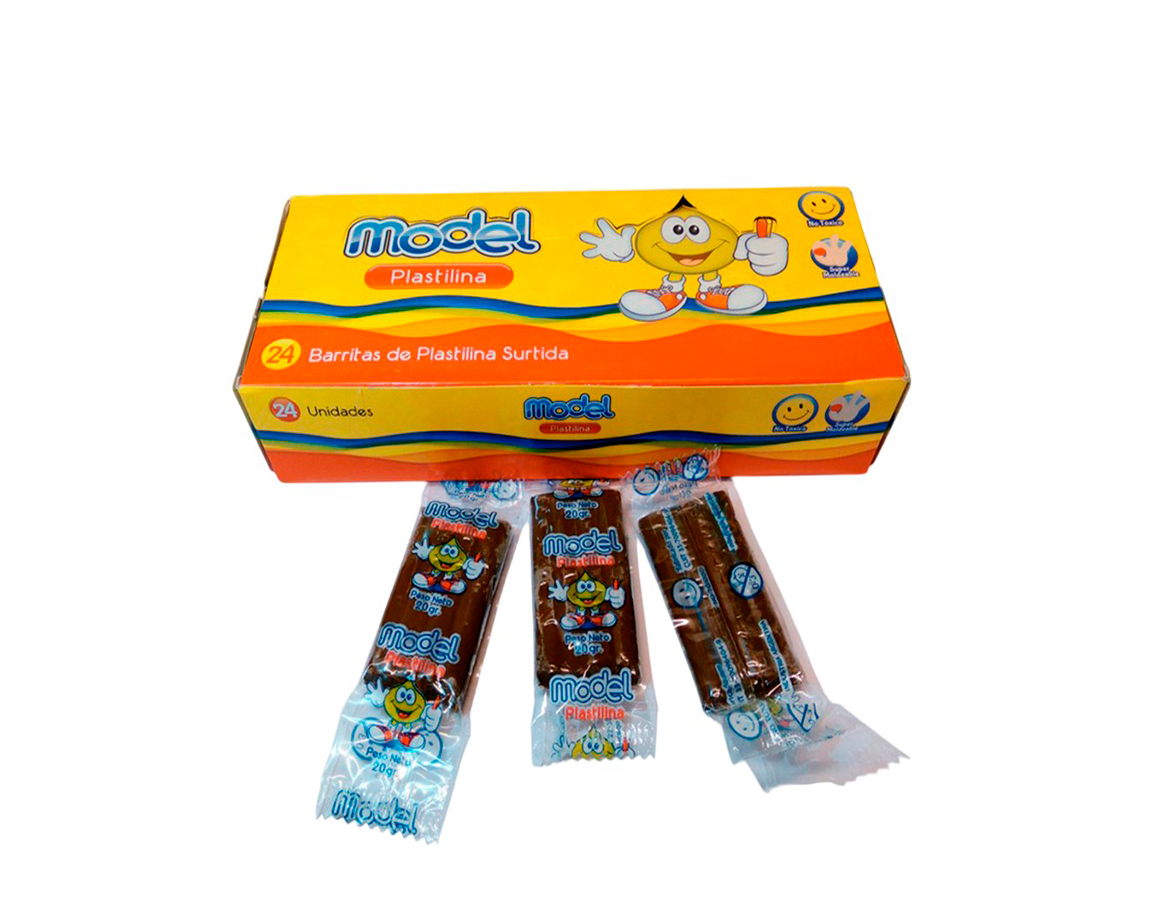 PLASTILINA MODEL CAJA x24 BARRAS MARRON